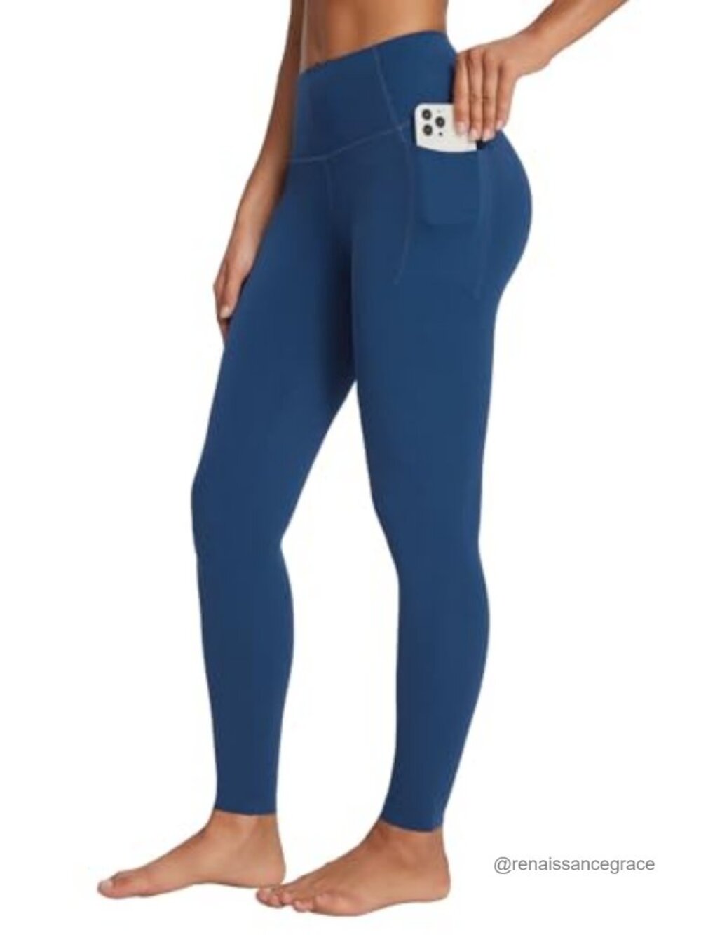 Women's 7/8 Yoga Leggings with Pockets Seamless High Waisted 27"